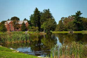 University of Connecticut river and buildings