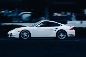 white sports car